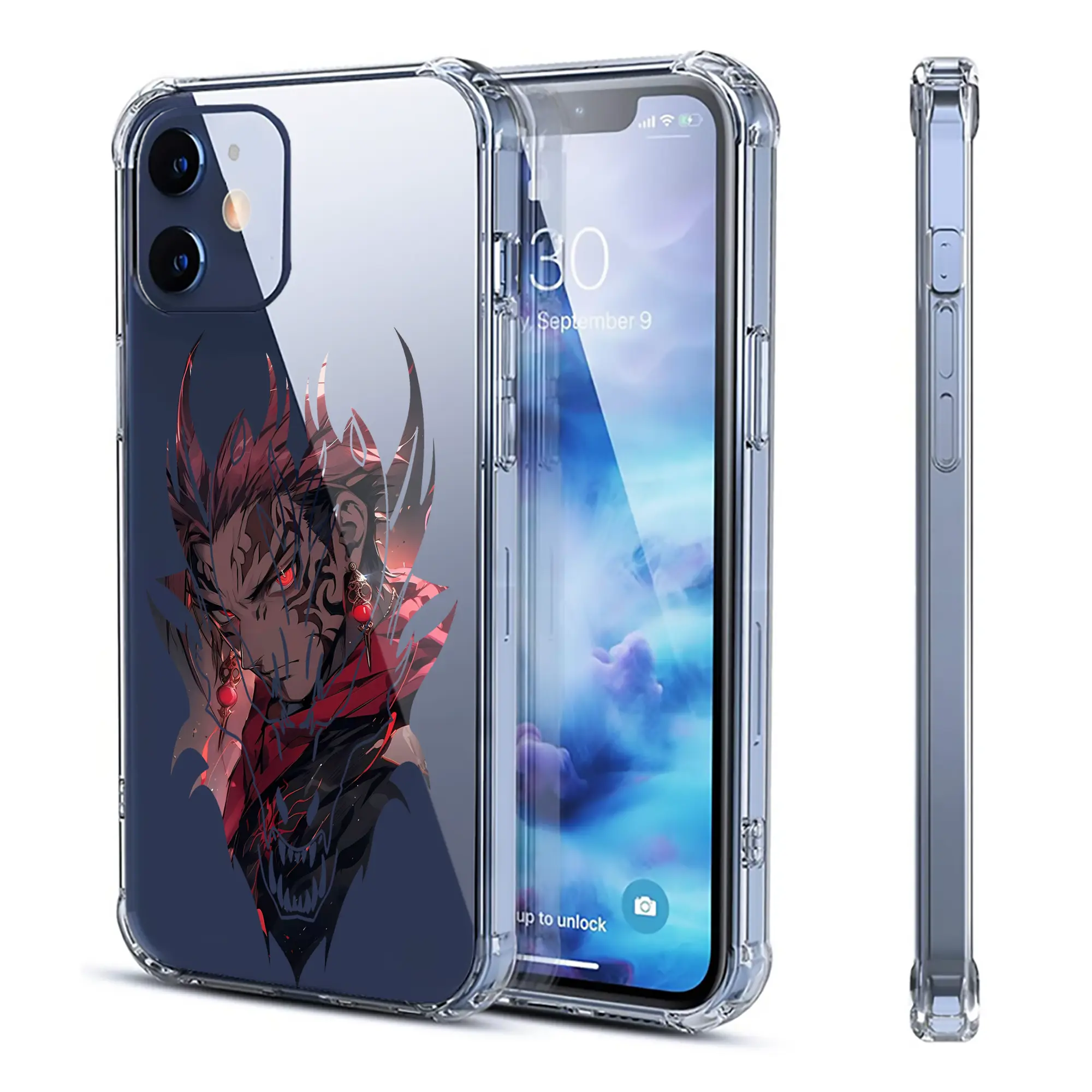 呪術廻戦 グッズ,虎杖 悠仁 - IPhone 12シリーズ対応 ・ 透明スマホケース ・ クリアソフトケース ・ TPU素材 ・ 耐衝撃 ・ 高密着 ・ 防汚 防指紋 ・ 簡単着脱